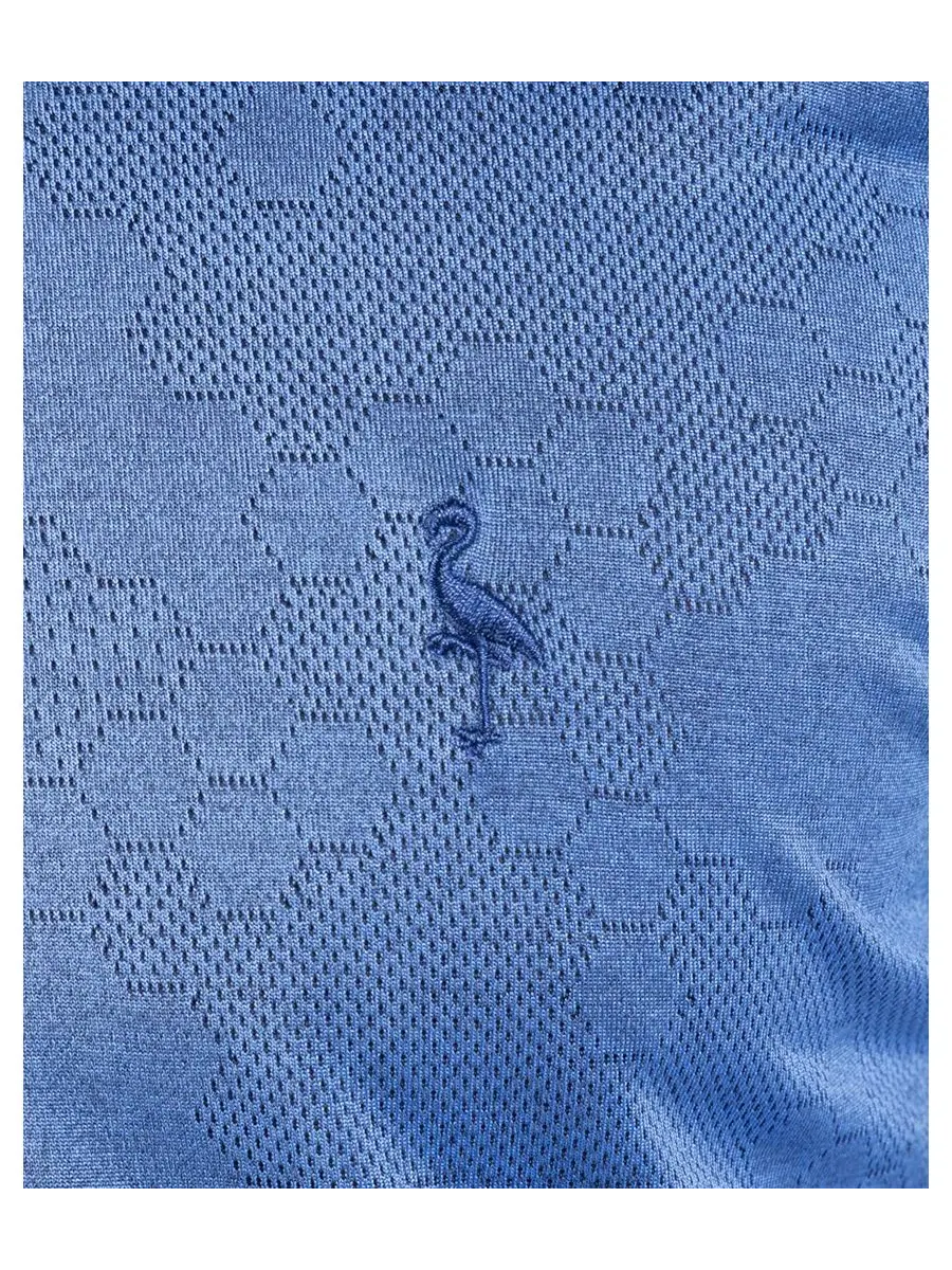 Мужская поло-рубашка с текстурой «соты» Tailorbyrd — изображение 3 из 4, синий