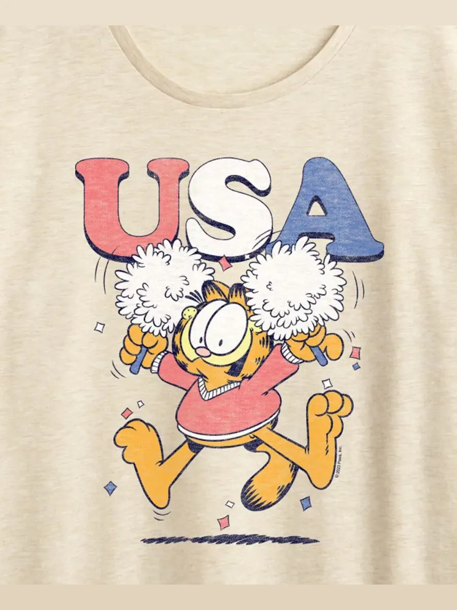Футболка с коротким рукавом Garfield USA Cheer больших размеров Hybrid Apparel — изображение 2 из 3, березовый