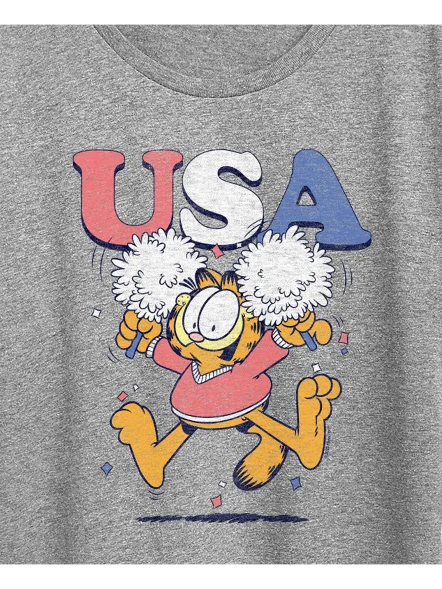 Футболка с коротким рукавом Garfield USA Cheer больших размеров Hybrid Apparel — изображение 2 из 3, серый