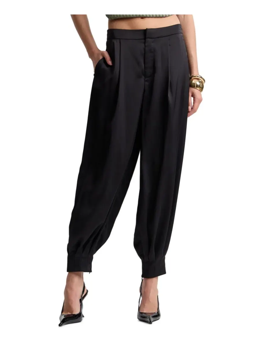 Женские брюки-баллоны со складками и поясом, модель Pleated Balloon Avec Les Filles — изображение 1 из 7, черный