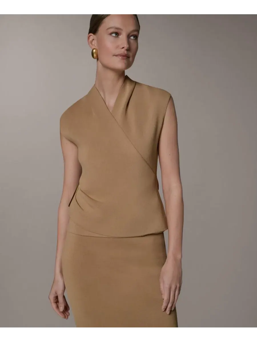 Женский свитер без рукавов с V-образным вырезом Donna Karan New York — изображение 9 из 15, олененок