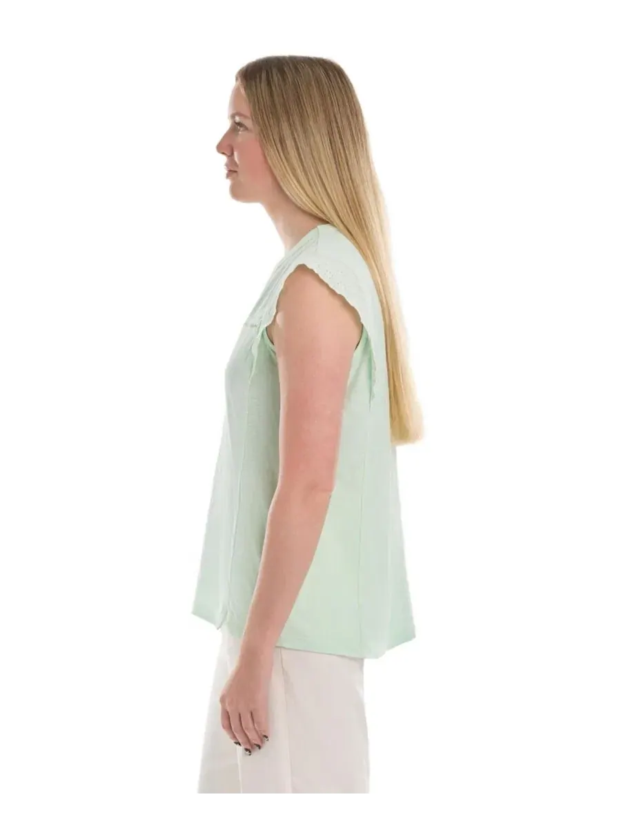 Футболка с рукавом-крылышком Eyelet Cap Sleeve Tee WILT — изображение 5 из 5, бай