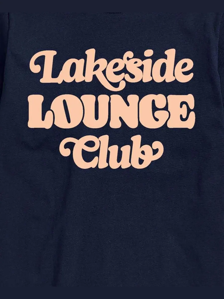 Футболка с принтом Lakeside Lounge Club AIRWAVES — изображение 3 из 3, темно-синий