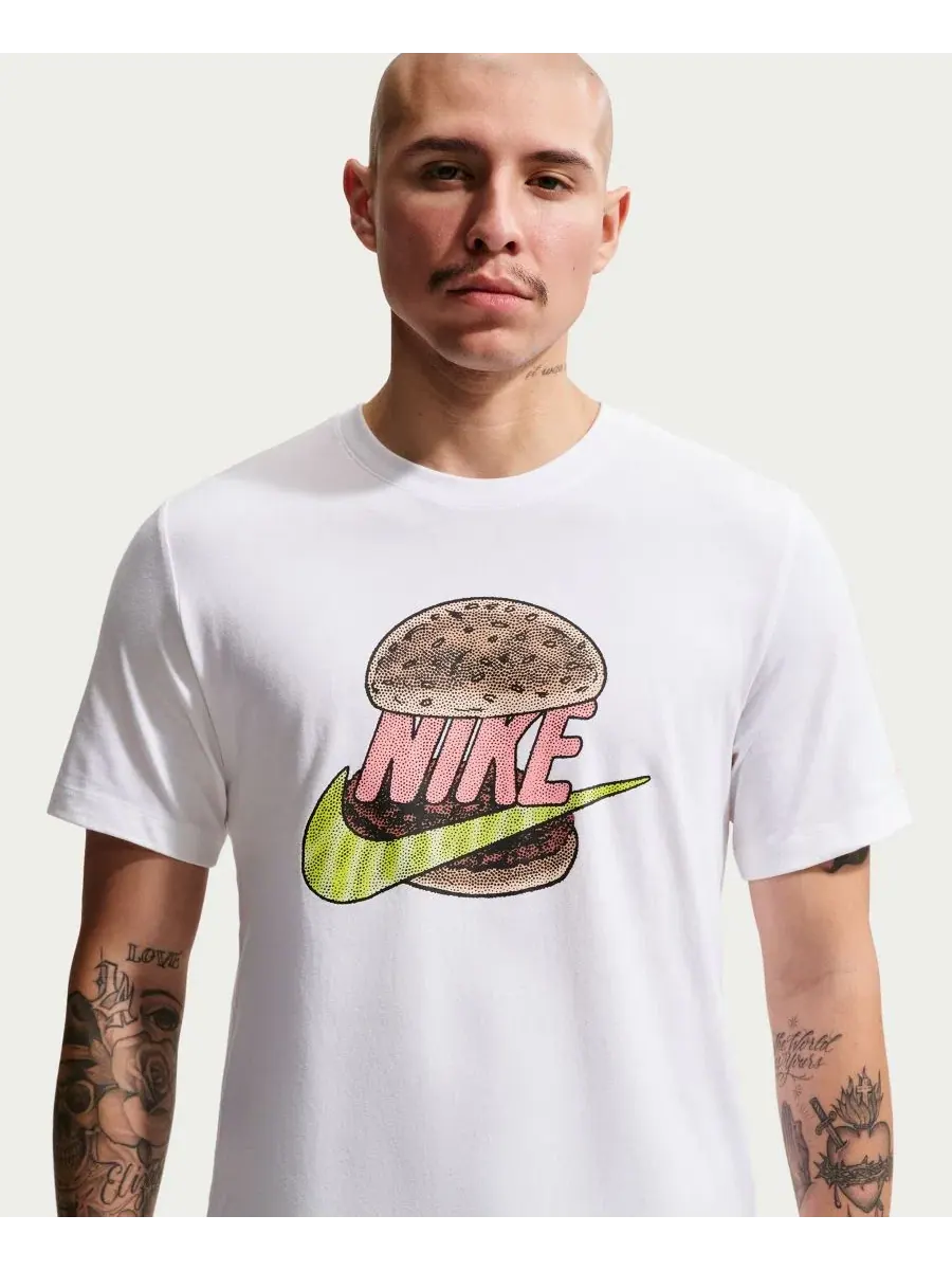 Футболка с принтом Burger Nike — изображение 2 из 4, белый