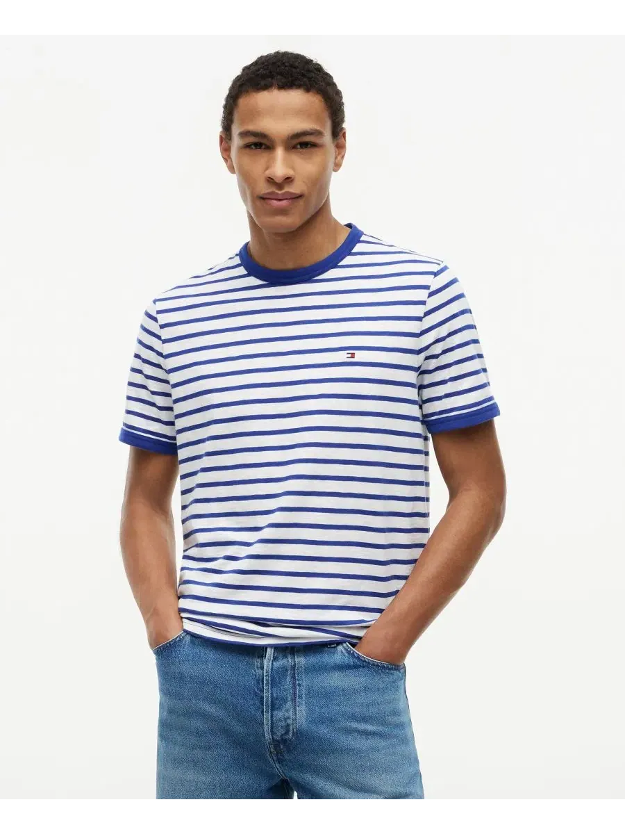 Футболка с принтом в полоску Slub Yarn-Dye Stripe Tommy Hilfiger