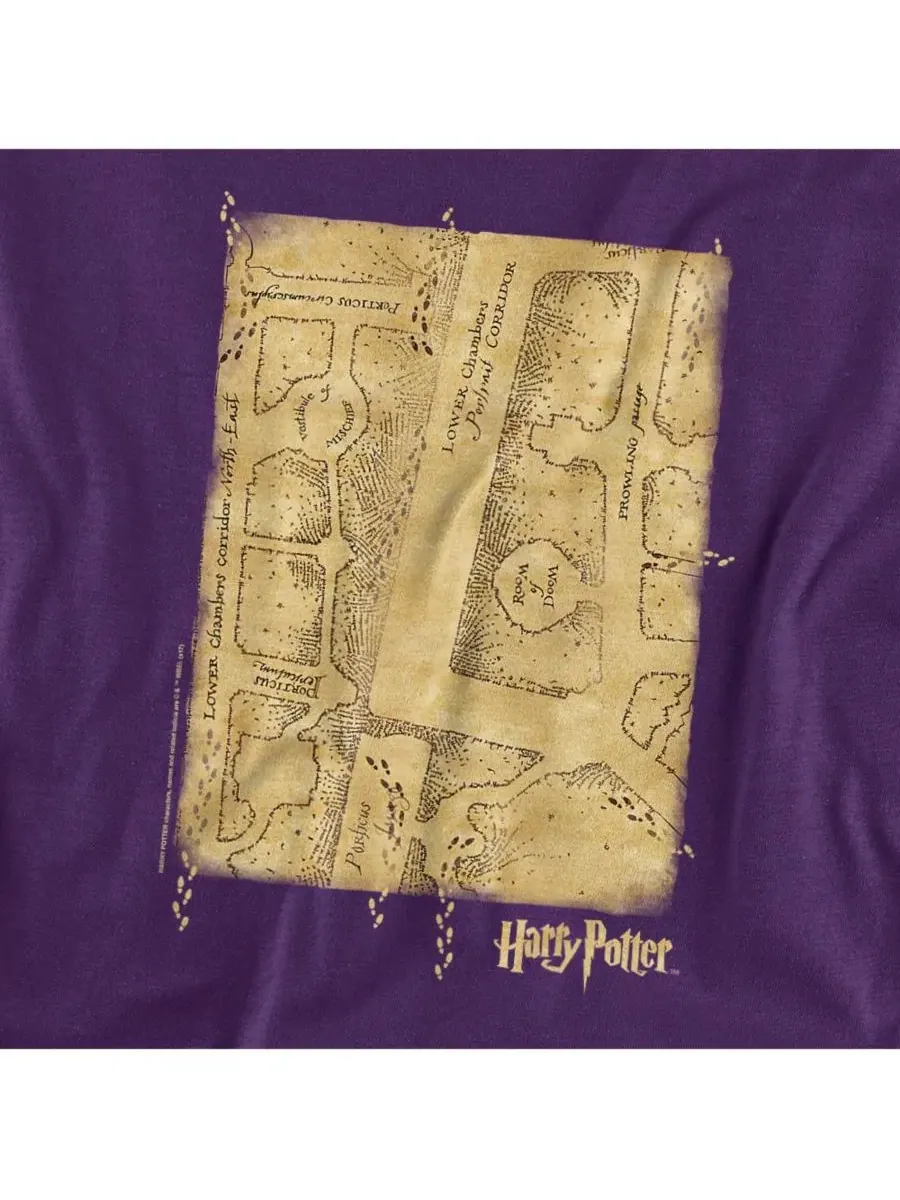 Футболка с принтом Marauders Map Interior Harry Potter — изображение 2 из 3, фиолетовый