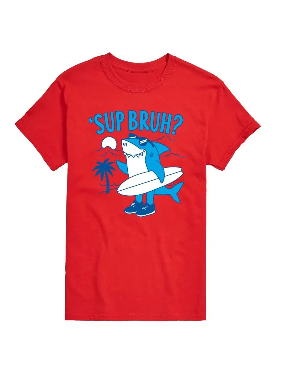 Футболка с принтом Sup Bruh Shark AIRWAVES — изображение 1 из 3, красный