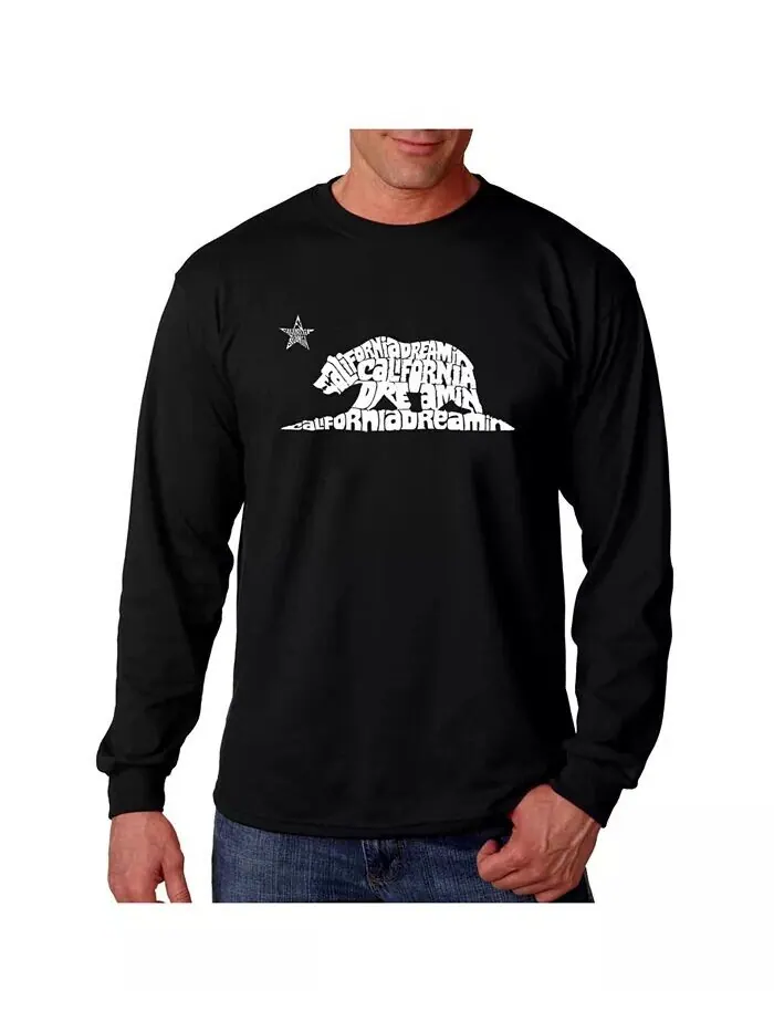 Мужская футболка с длинным рукавом Word Art - California Dreamin LA Pop Art — изображение 1 из 2, черный