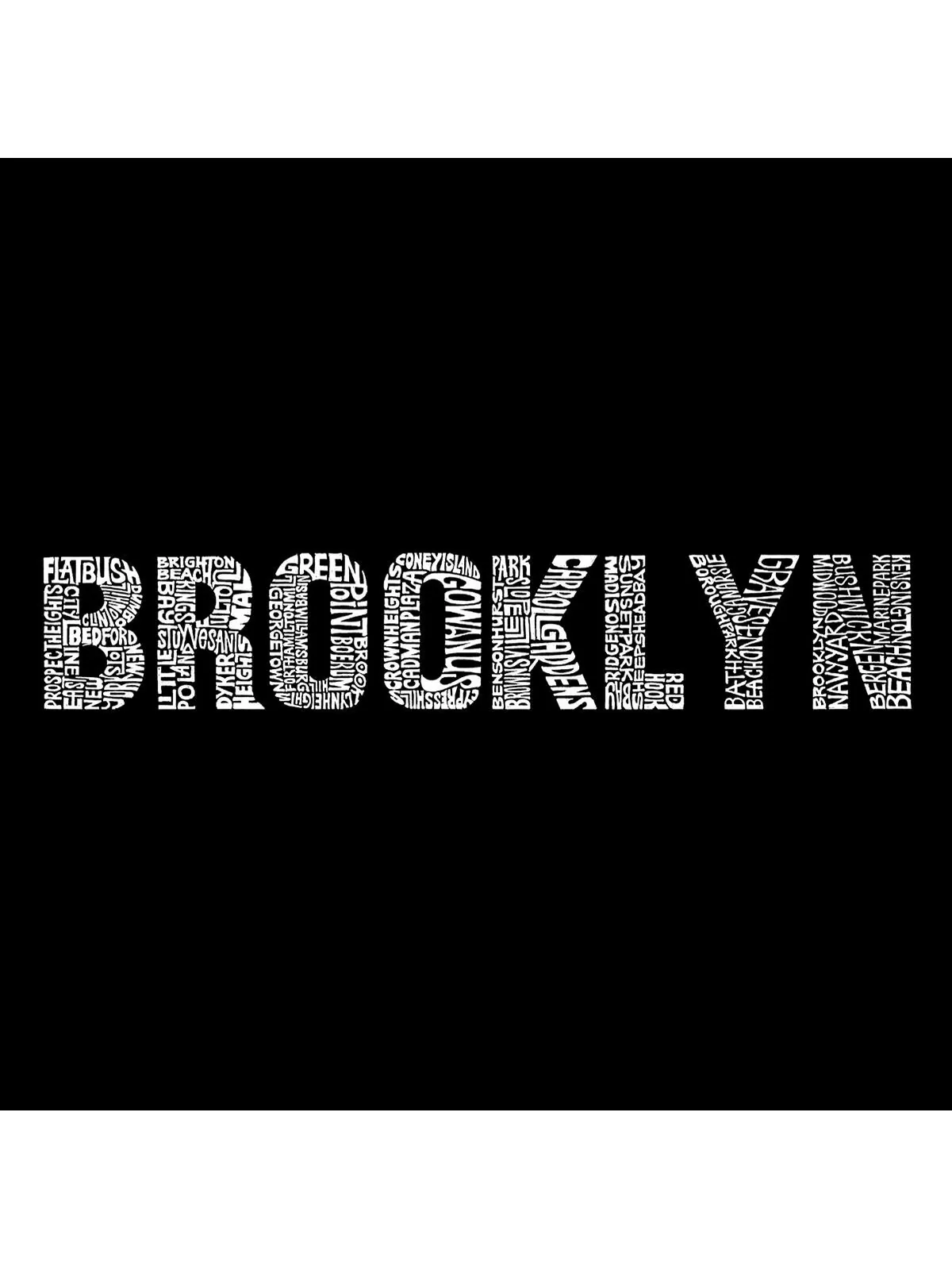 Мужская толстовка с круглым вырезом и надписью word art brooklyn neighborhoods LA Pop Art — изображение 2 из 2, серый