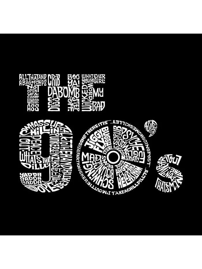 Мужская футболка Word Art - The 90's LA Pop Art — изображение 2 из 2, серый