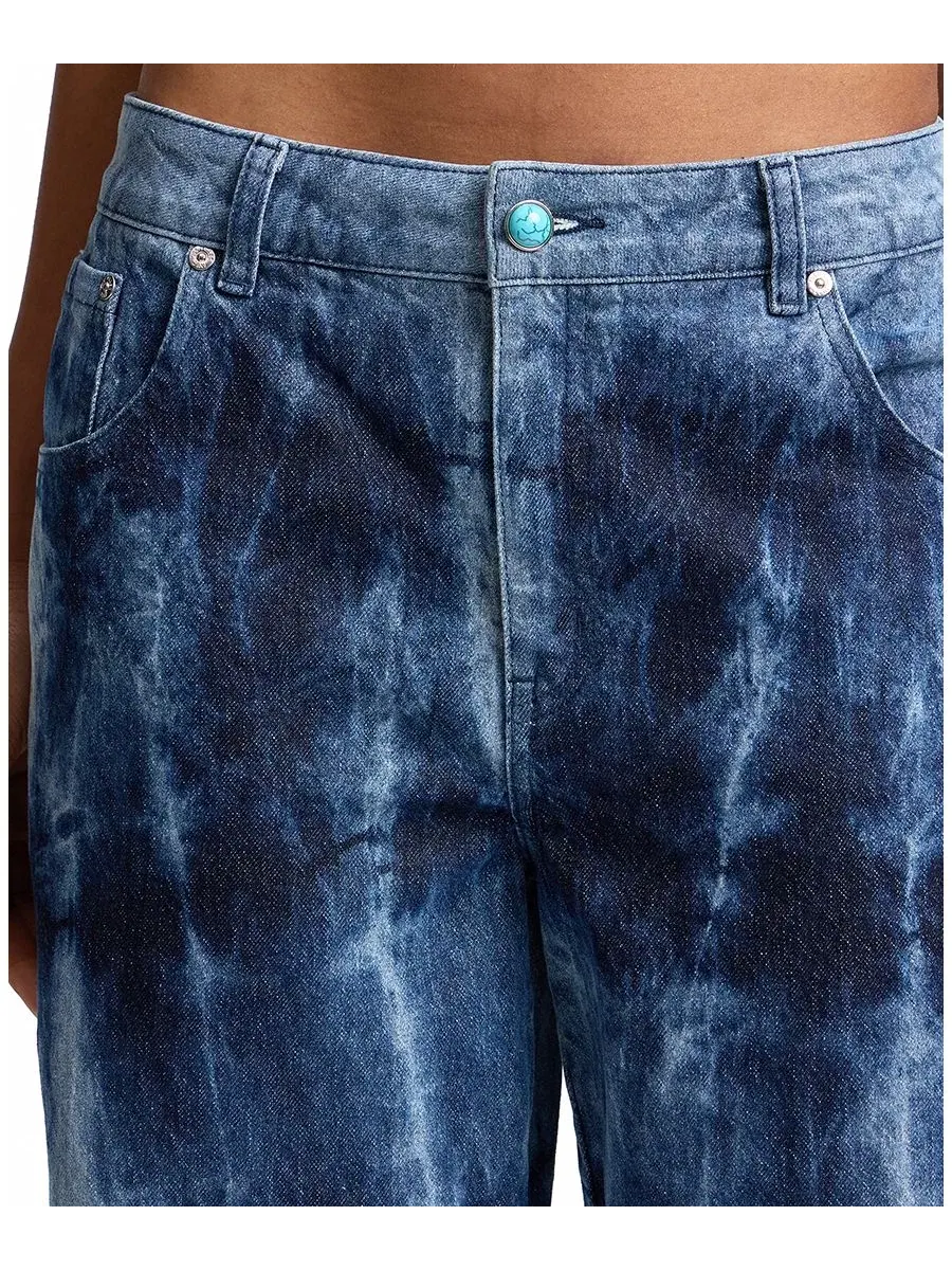 Джинсы с завязками-тай-дай Navy Tie Dye Avec Les Filles — изображение 3 из 5, темно-синий