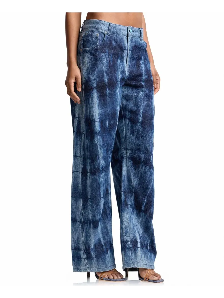 Джинсы с завязками-тай-дай Navy Tie Dye Avec Les Filles — изображение 4 из 5, темно-синий