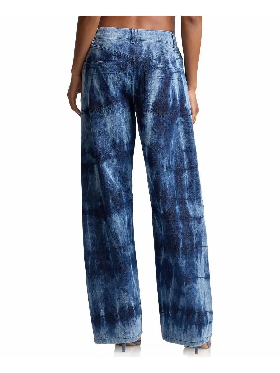 Джинсы с завязками-тай-дай Navy Tie Dye Avec Les Filles — изображение 5 из 5, темно-синий