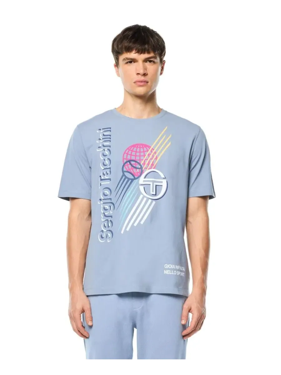 Футболка из техно-пике с принтом Giocare Sergio Tacchini, Troposphere Heather — изображение 1 из 5