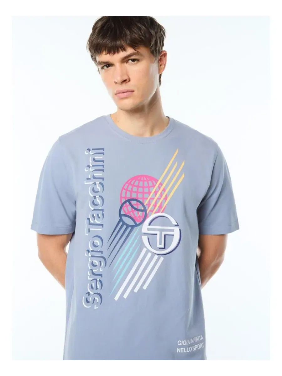 Футболка из техно-пике с принтом Giocare Sergio Tacchini, Troposphere Heather — изображение 4 из 5