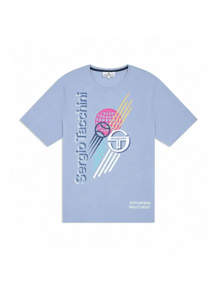 Футболка из техно-пике с принтом Giocare Sergio Tacchini, Troposphere Heather — изображение 5 из 5