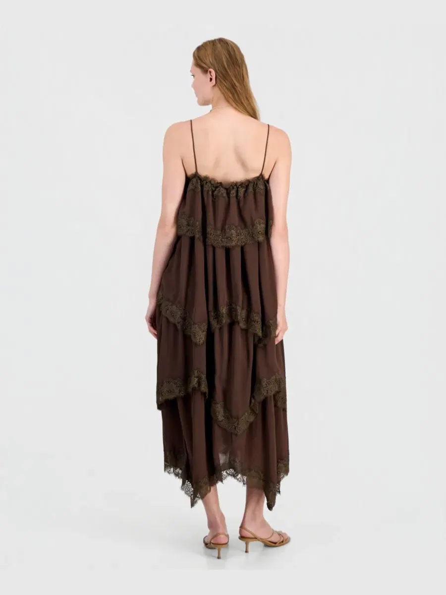 Платье макси с ярусами, модель Tiered Maxi Dress And Now This — изображение 4 из 4, коричневый