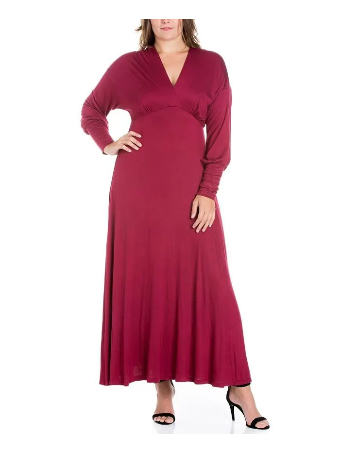 Женское платье макси больших размеров с епископскими рукавами 24seven Comfort Apparel