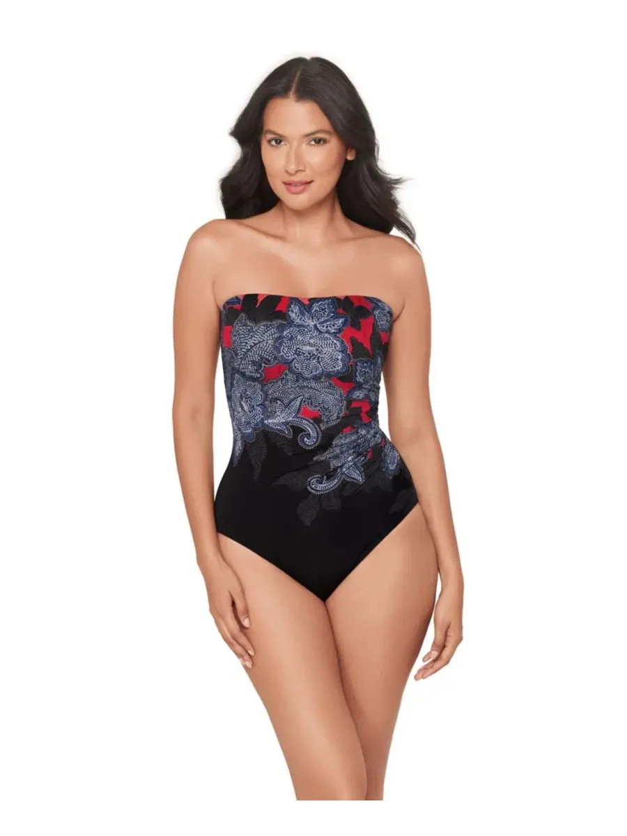 Цельный купальник с бюстгальтером на косточках, модель Steel Magnolias Avanti Miraclesuit — изображение 1 из 4, сталь
