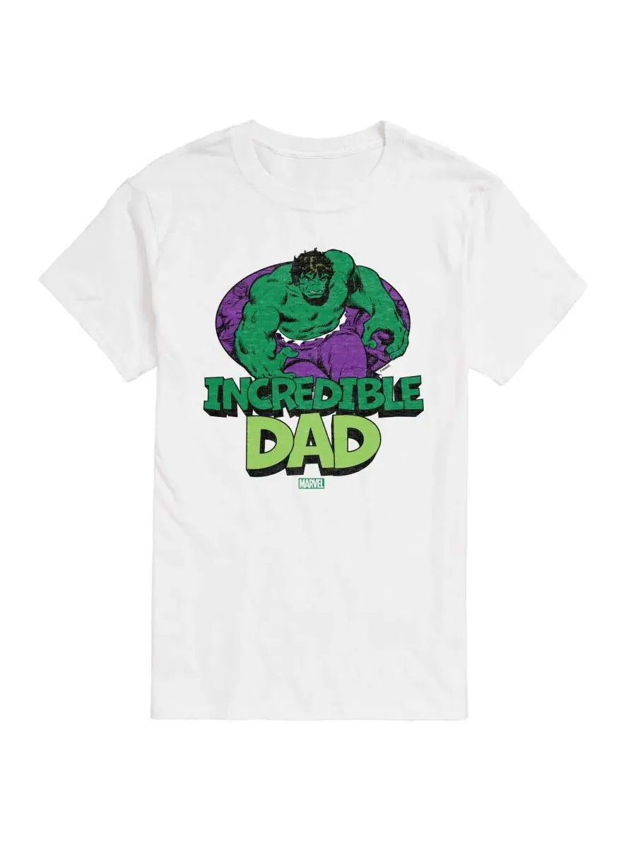 Футболка с коротким рукавом с принтом The Hulk Incredible Dad AIRWAVES — изображение 1 из 3, белый