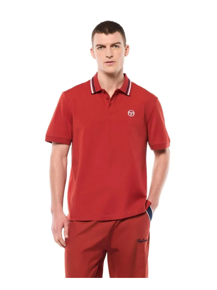 Мужское поло из пике Ciro Pique Sergio Tacchini — голубой
