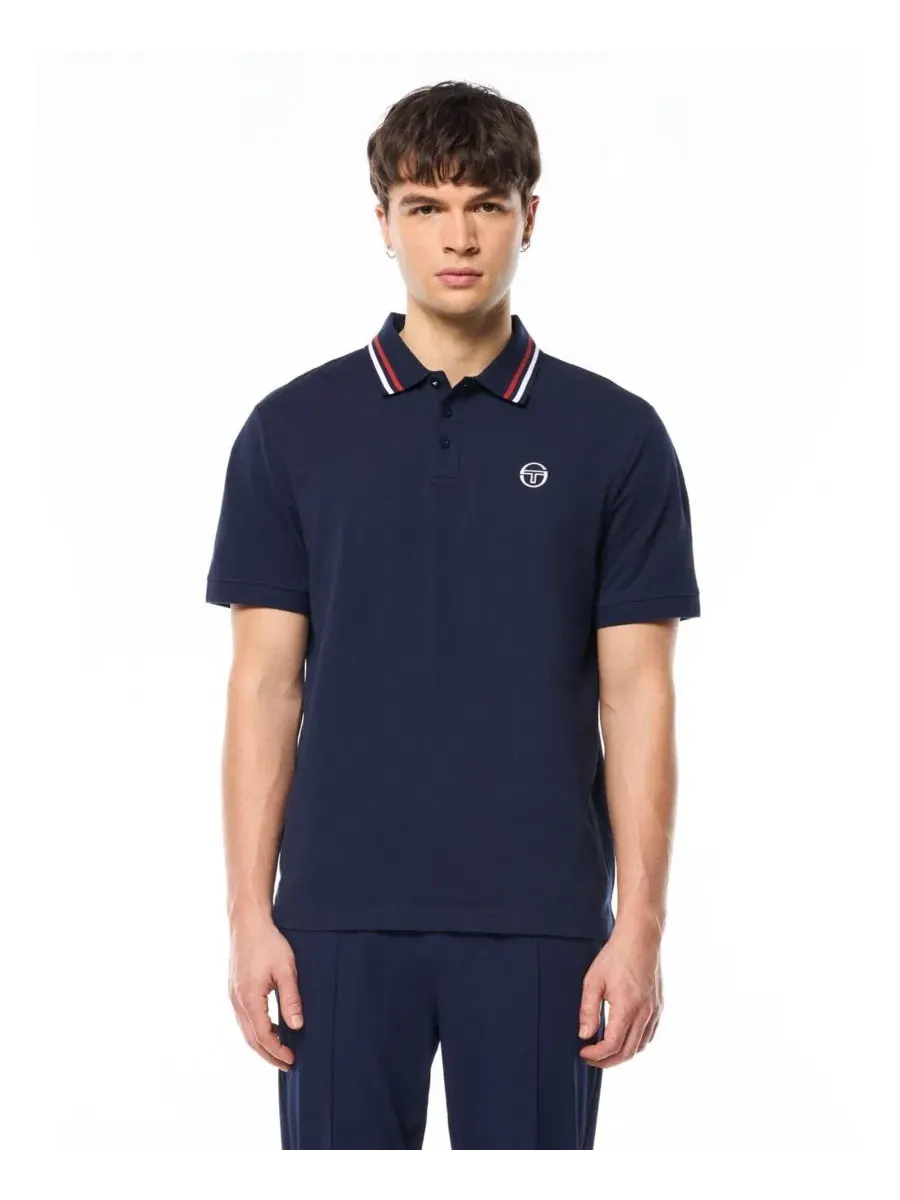 Поло из пике с логотипом Ciro Pique Sergio Tacchini — изображение 1 из 5, синий