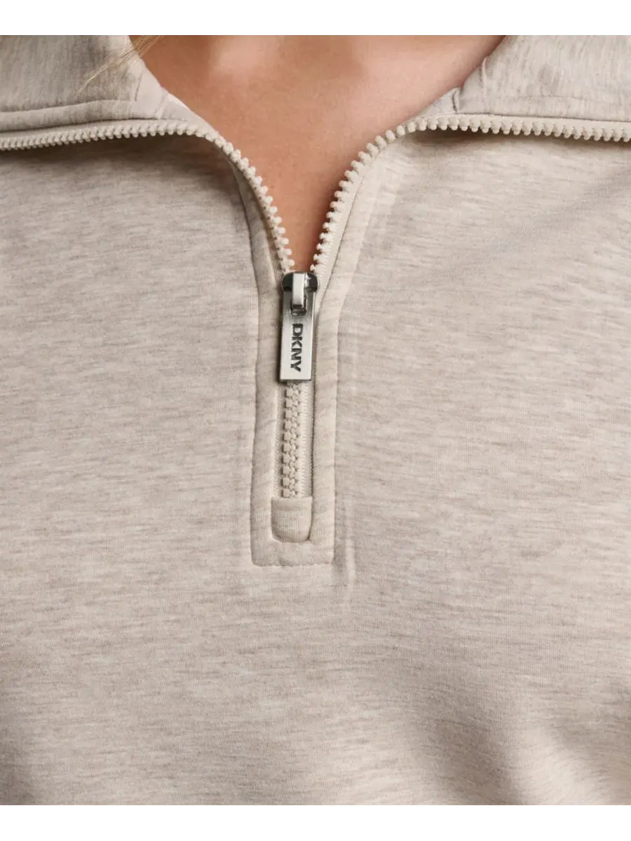 Свитшот с высоким воротником и полузамком из стрейч-скубы DKNY Sport, Cortado Heather — изображение 4 из 10