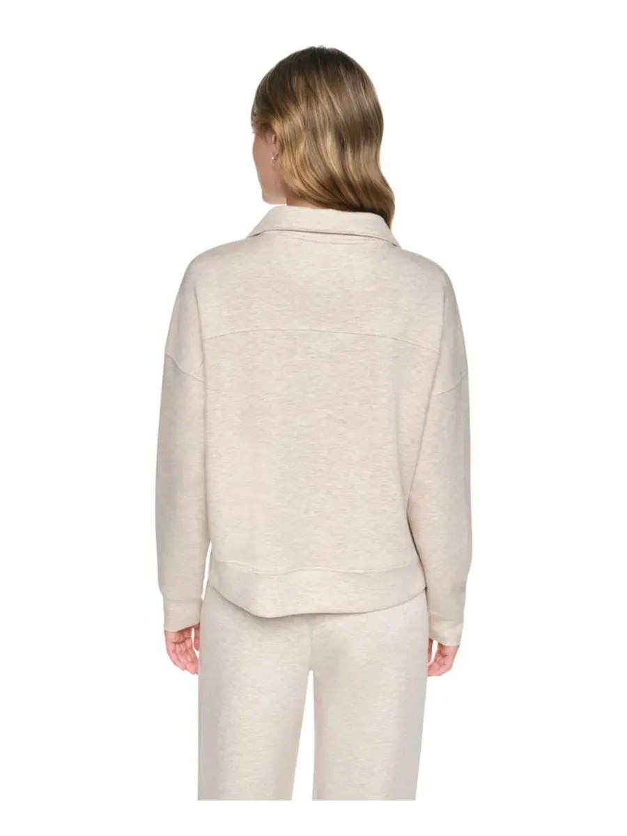 Свитшот с высоким воротником и полузамком из стрейч-скубы DKNY Sport, Cortado Heather — изображение 5 из 10