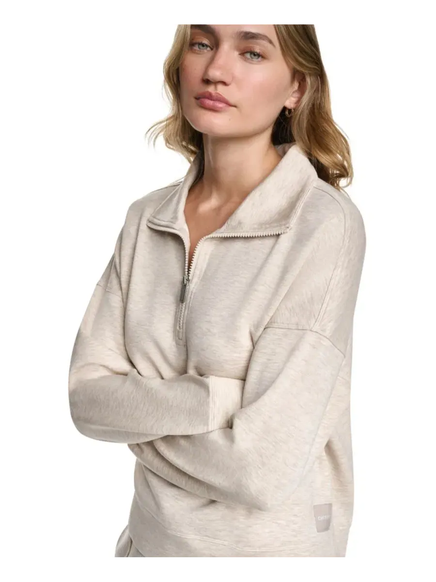 Свитшот с высоким воротником и полузамком из стрейч-скубы DKNY Sport, Cortado Heather — изображение 8 из 10