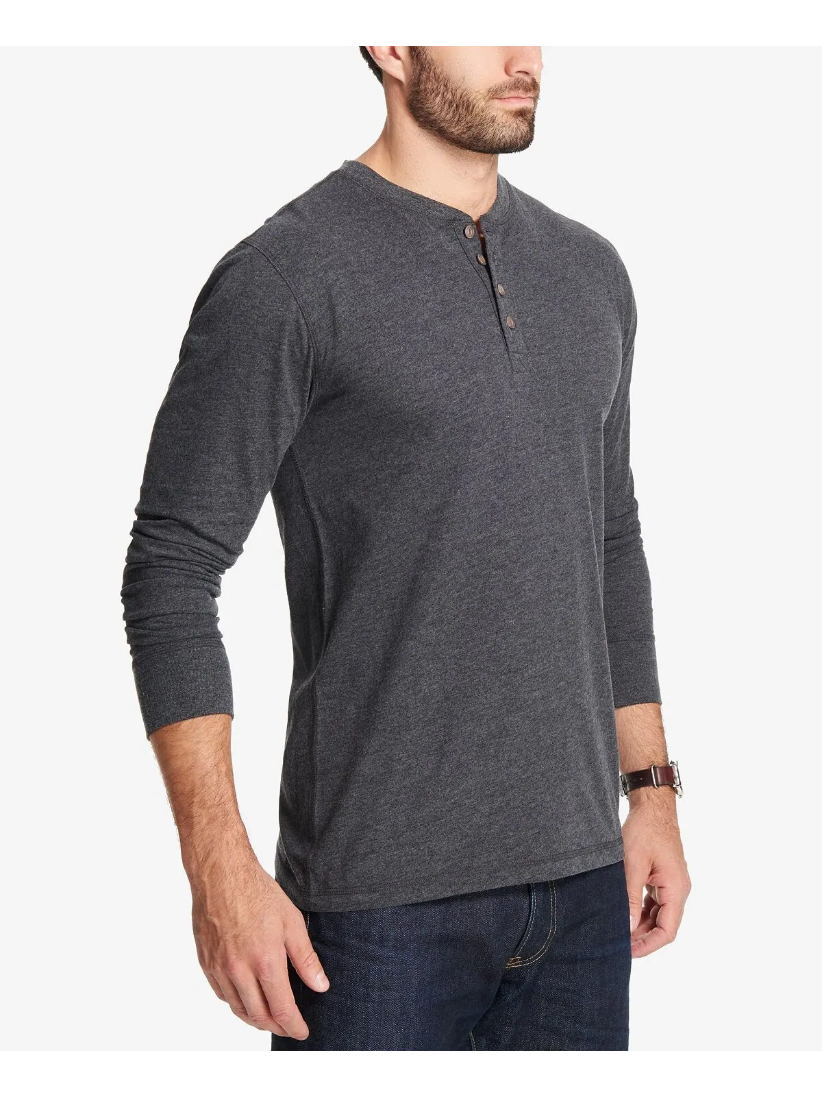 Мужская футболка henley из матового джерси с длинным рукавом Weatherproof Vintage