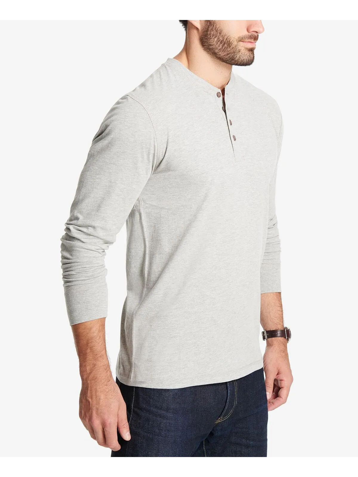 Мужская футболка henley из матового джерси с длинным рукавом Weatherproof Vintage