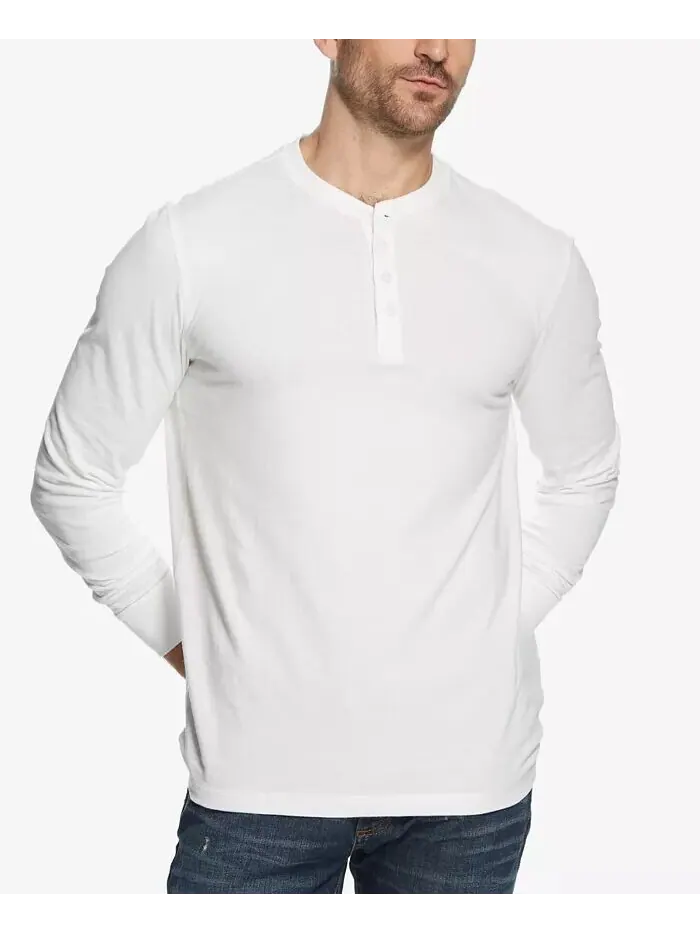 Мужская футболка Henley из матового джерси с длинным рукавом Weatherproof Vintage