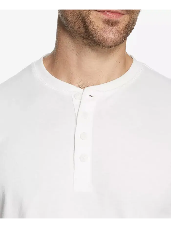 Мужская футболка Henley из матового джерси с длинным рукавом Weatherproof Vintage — изображение 2 из 3, белый