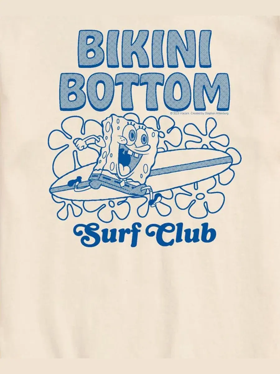 Футболка с принтом SpongeBob SquarePants Bikini Bottom Surf AIRWAVES — изображение 3 из 3, бежевый