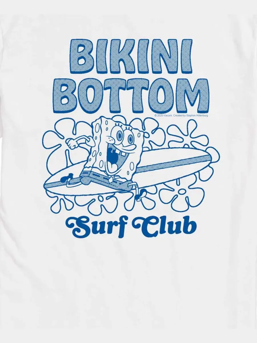 Футболка с принтом SpongeBob SquarePants Bikini Bottom Surf AIRWAVES — изображение 3 из 3, белый