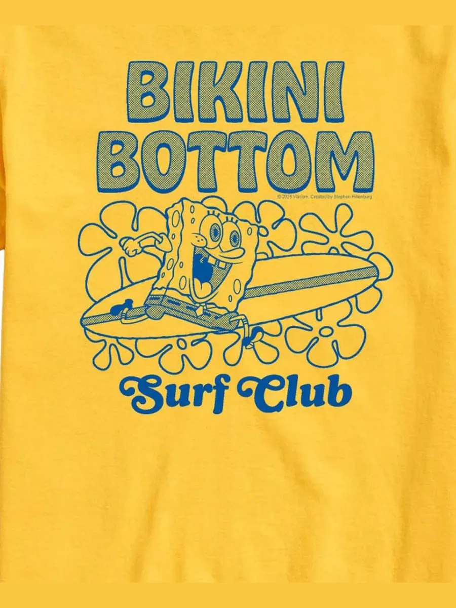 Футболка с принтом SpongeBob SquarePants Bikini Bottom Surf AIRWAVES — изображение 3 из 3, желтый