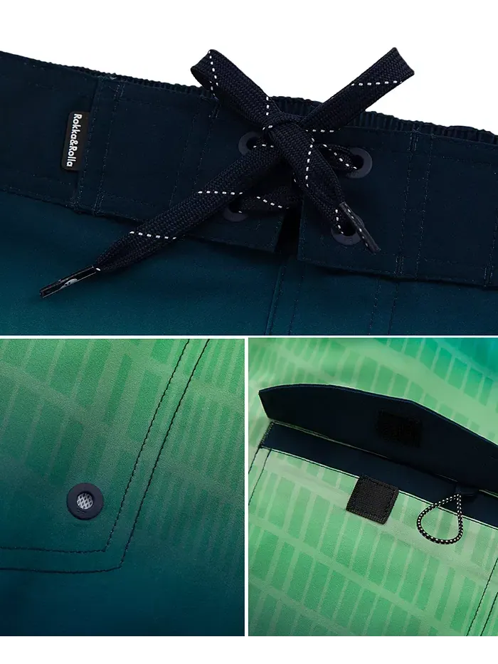 Мужские плавки для плавания Board Shorts NO Liner, 9", эластичный пояс, быстросохнущие Rokka&Rolla — изображение 5 из 7