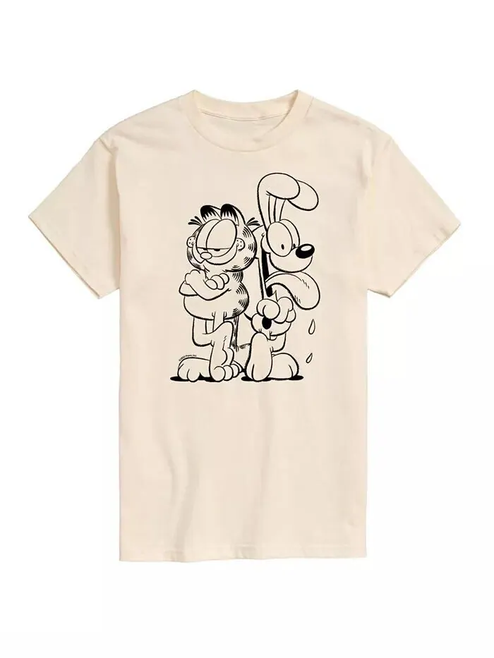 Мужская футболка с короткими рукавами Hybrid Apparel Garfield and Odie AIRWAVES — изображение 1 из 3, бежевый
