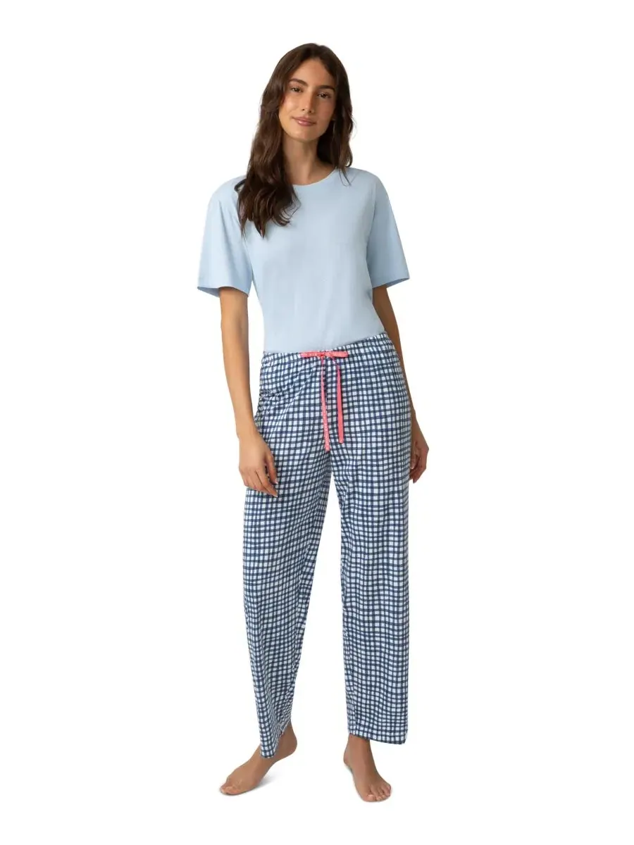 Пижамные брюки Good Time Gingham Hue — изображение 2 из 4, синий