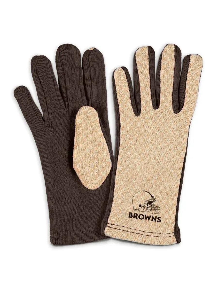 Комплект из шарфа и перчаток с вышитым логотипом Cleveland Browns Tonal Microcheck WEAR by Erin — изображение 3 из 3, бежевый