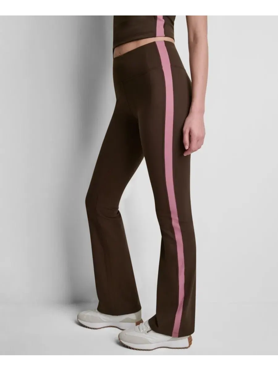 Леггинсы с высокой посадкой и расклешенными штанинами Side-Stripe High-Rise Flared Leggings DKNY — изображение 3 из 5