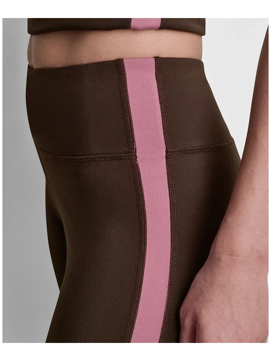 Леггинсы с высокой посадкой и расклешенными штанинами Side-Stripe High-Rise Flared Leggings DKNY — изображение 4 из 5