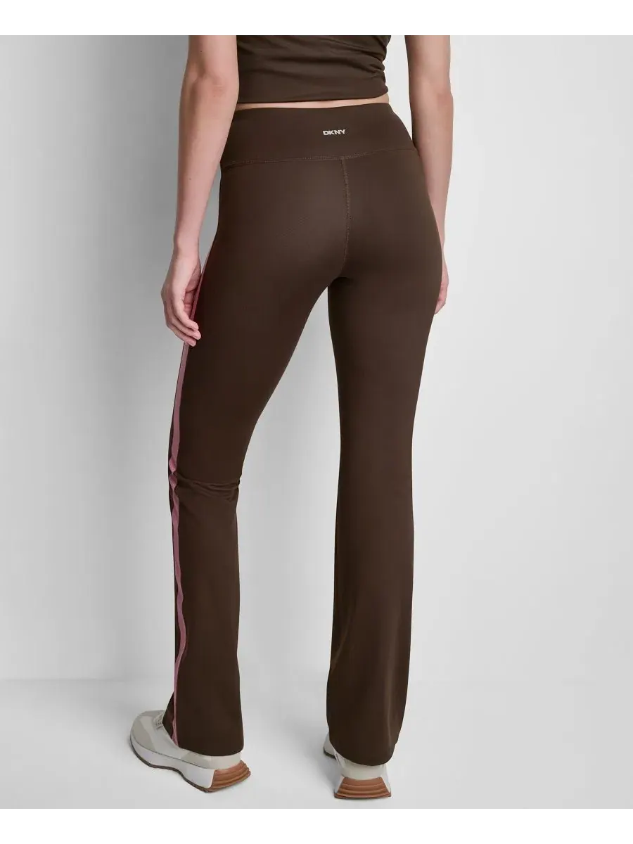 Леггинсы с высокой посадкой и расклешенными штанинами Side-Stripe High-Rise Flared Leggings DKNY — изображение 5 из 5