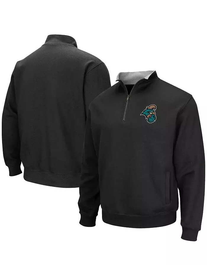 Мужская черная толстовка Coastal Carolina Chanticleers Tortugas с застежкой-молнией на четверть — изображение 1 из 3