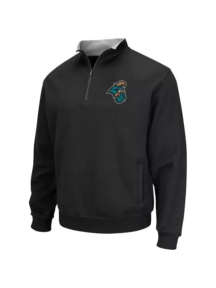 Мужская черная толстовка Coastal Carolina Chanticleers Tortugas с застежкой-молнией на четверть — изображение 2 из 3