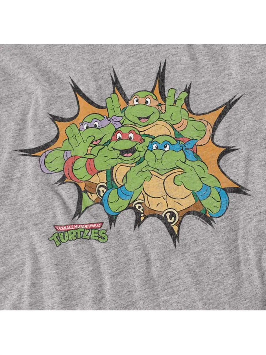 Футболка с принтом Funny Face Turtles Teenage Mutant Ninja Turtles — изображение 2 из 3, приглушенный