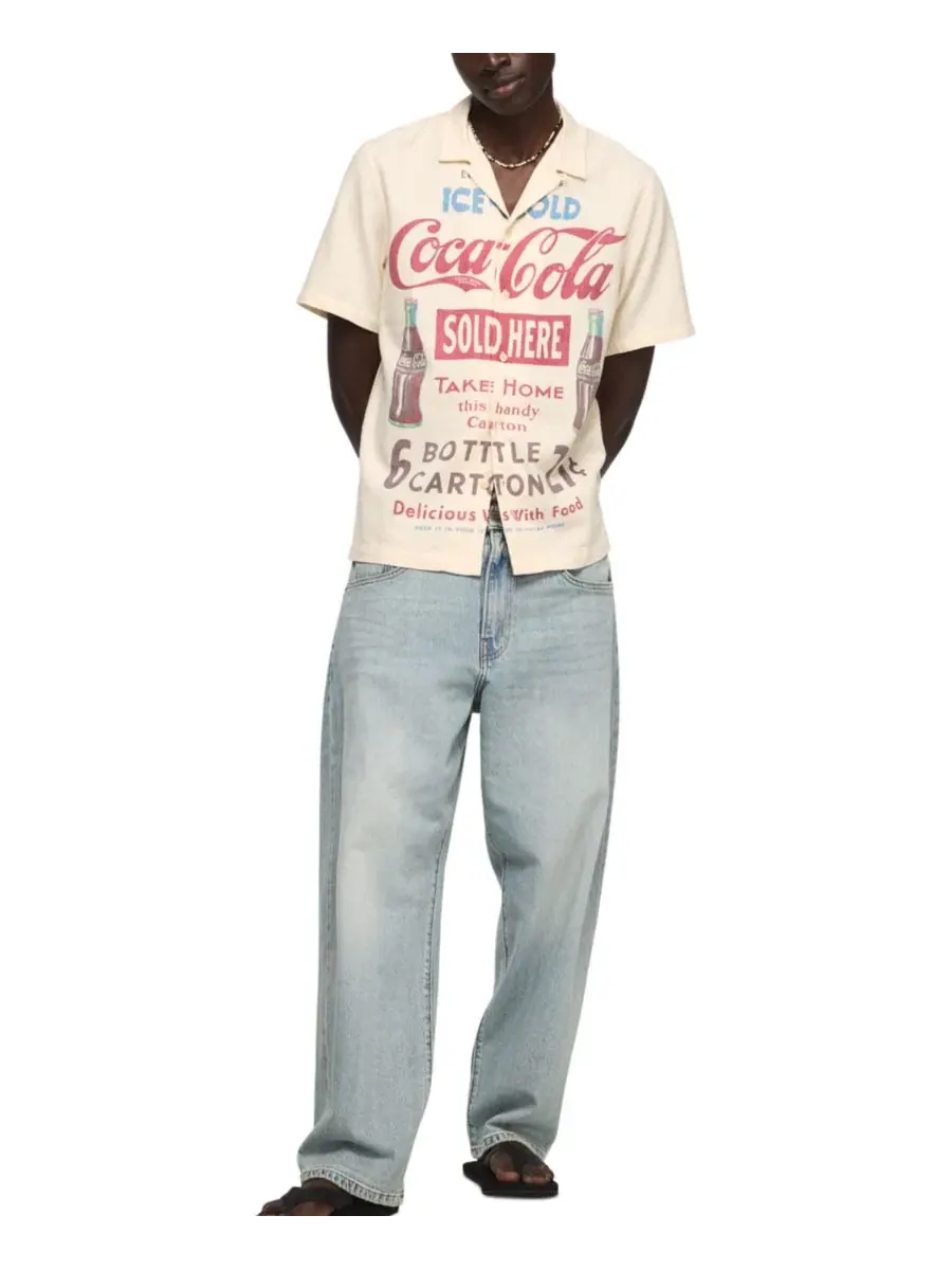 Рубашка-поло Lucky Brand с принтом Coca Cola — изображение 2 из 5, натуральный мульти