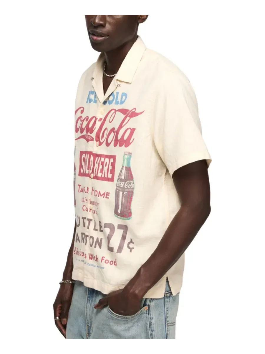 Рубашка-поло Lucky Brand с принтом Coca Cola — изображение 3 из 5, натуральный мульти