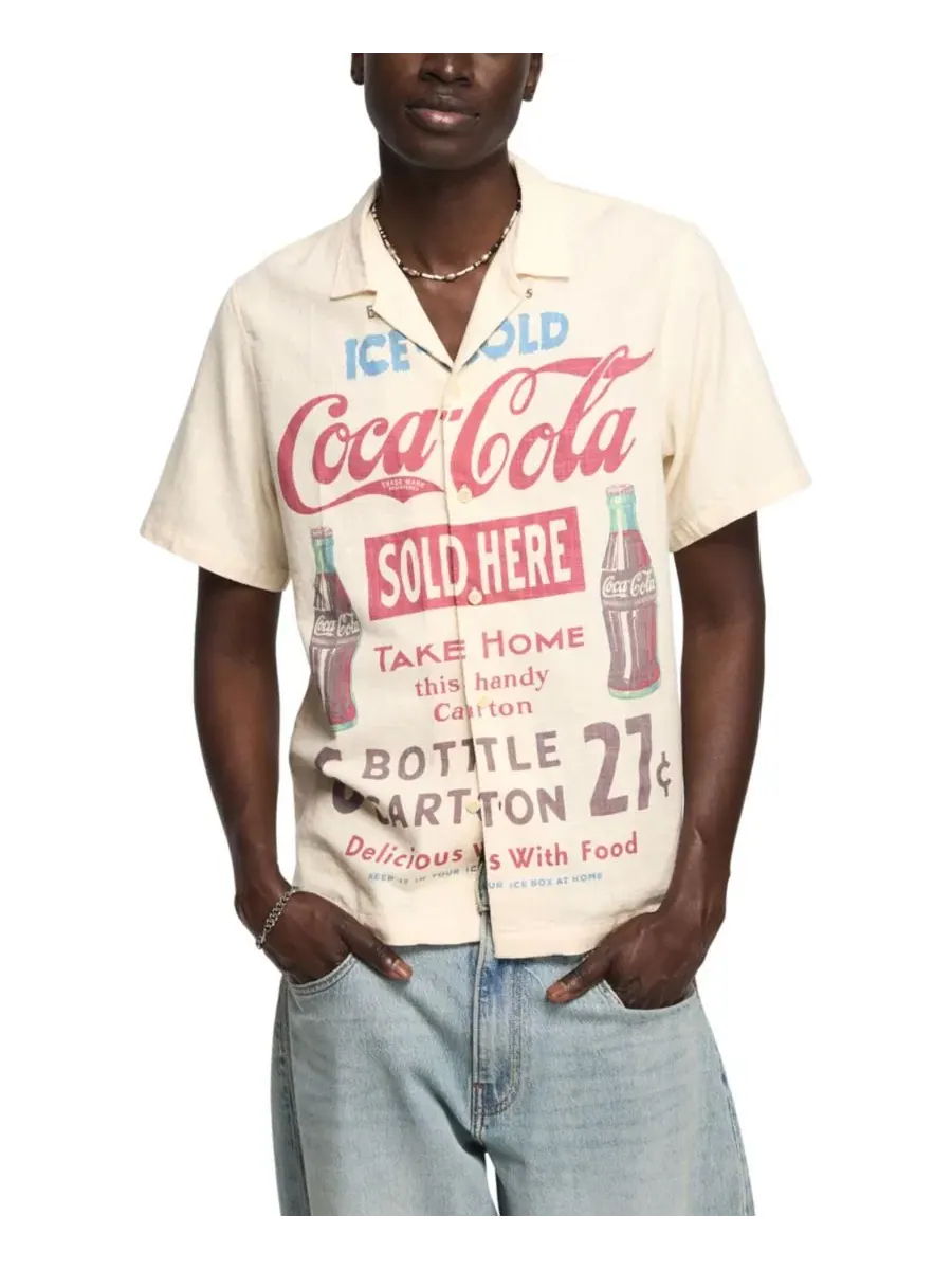 Рубашка-поло Lucky Brand с принтом Coca Cola — изображение 4 из 5, натуральный мульти