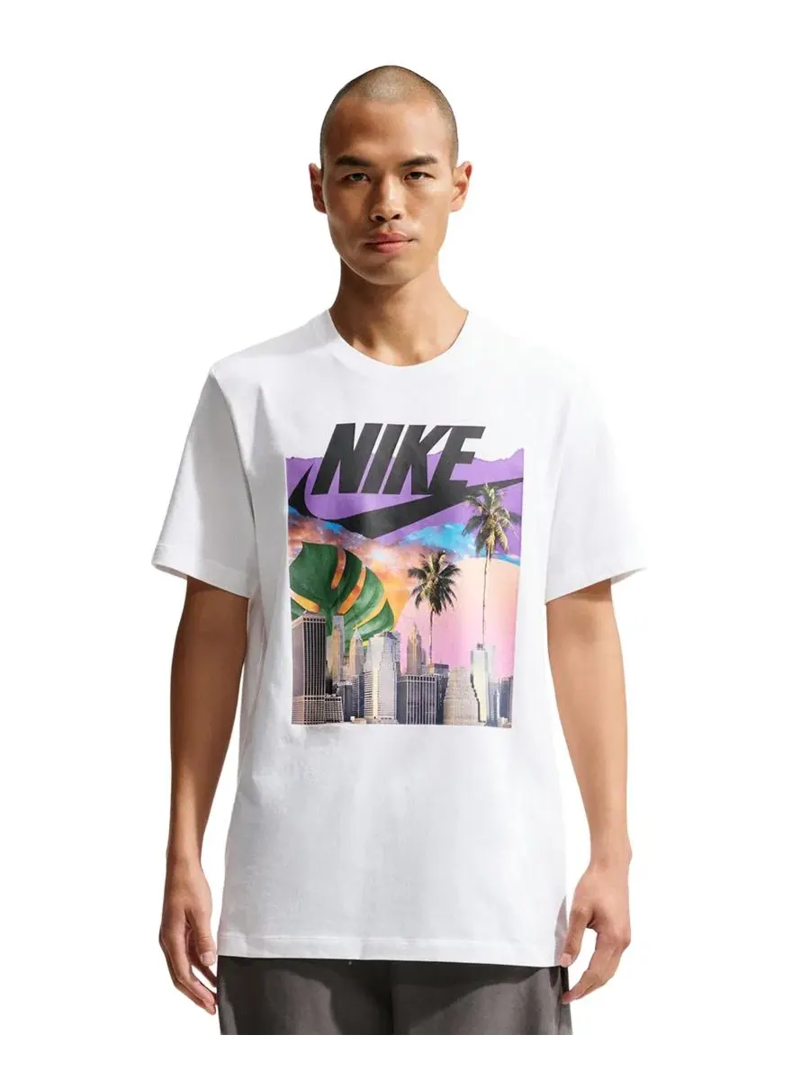 Футболка с графическим принтом Sportswear Club Nike — изображение 1 из 6, белый